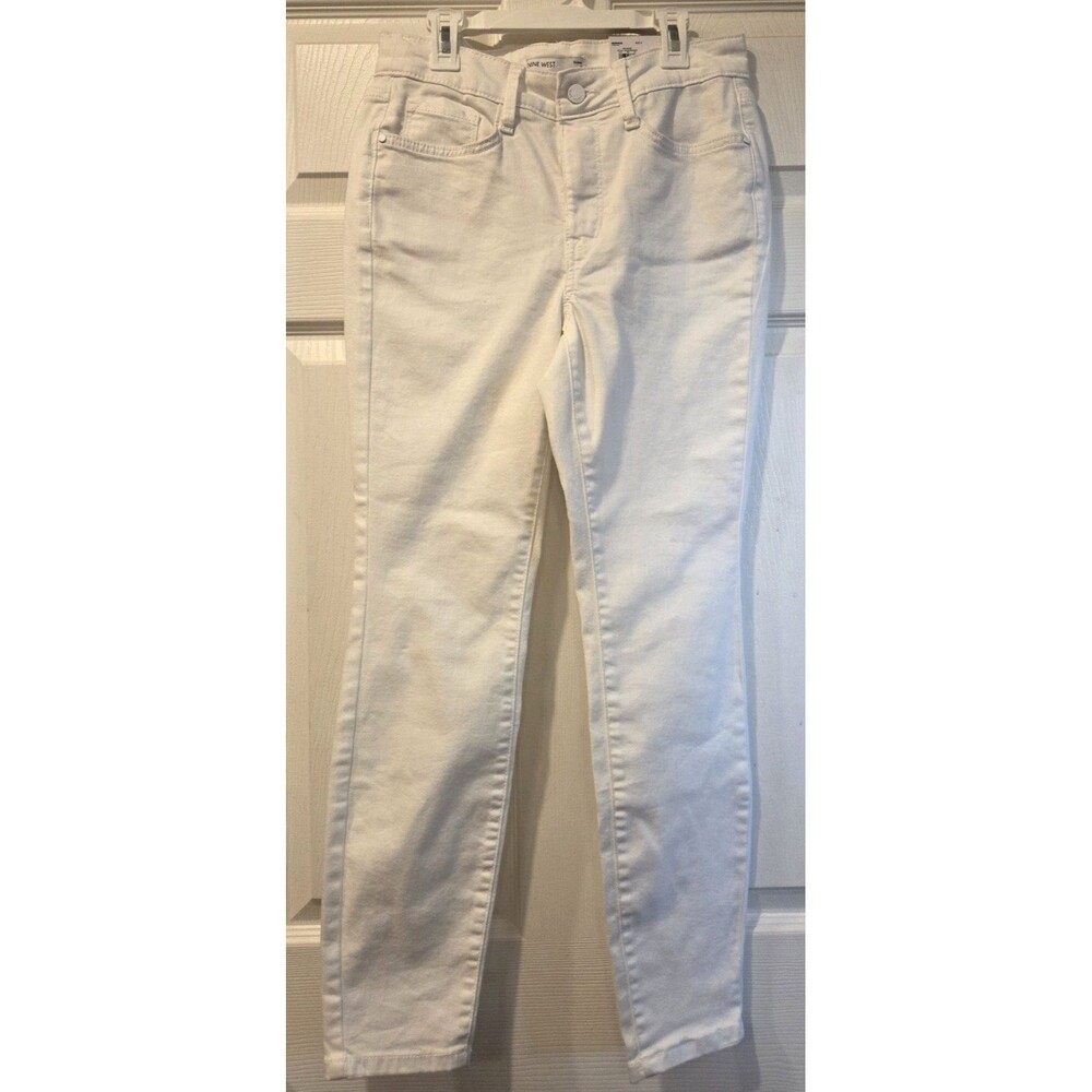 NINE WEST Women's White High Rise Sculpting Denim Skinny Jeans Size 4 NWT